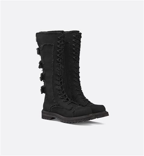 christian dior rebelle stiefel swarovski|Diorebel Boot Black Fringed Cotton Canvas .